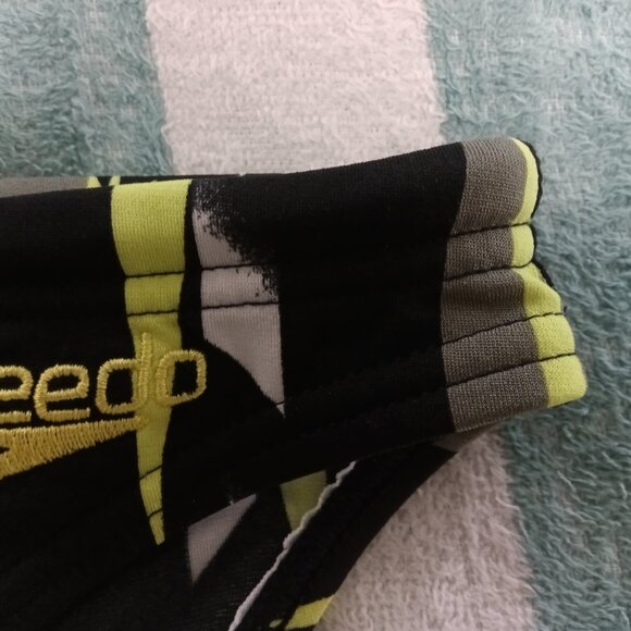 1" SPEEDO SWIM BRIEF, BLACK/YELLOW/GRAY, SIZE "S" (29"-30") (Pre-Owned) (*) - Picture 3 of 8